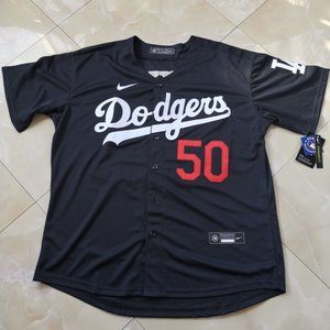 Mens Los Angeles Dodgers Mookie Betts Baseball Jersey #50 Black Jersey